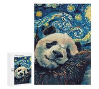 `Puzzles 300 PCS pour Adolescents Sleeping Panda in Starry Night Style Puzzles pour Adultes Jeux De Détente Découpe De Précision Offre Spéciale Cadeaux pour Toute La Famille 300 PCS
