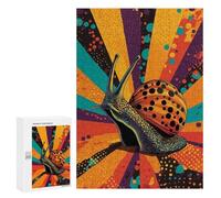 Puzzles 300 PCS pour Adolescents Snail Pop Art Rainbow Snail Funky Garden Creature Puzzles pour Adultes À Monter Soi-même - Jeux Éducatifs Et Amusants en Famille 300 PCS