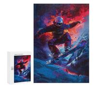 `Puzzles 300 PCS pour Adolescents Snowboarder in Alpine Puzzles pour Adultes Jeux De Détente Découpe De Précision Offre Spéciale Cadeaux pour Toute La Famille 300 PCS