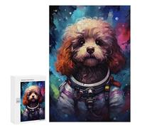 Puzzles 300 PCS pour Adolescents Space Poodle Adventure -5 Puzzles pour Adultes Améliore La Mémoire Défi Éducatif Réduction du Stress Cadeaux 300 PCS