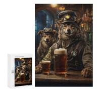 Puzzles 300 PCS pour Adolescents Steampunk Craft Beer Wolf Puzzles pour Adultes Décoration Murale Jouet Difficile, Difficile, Stimulant À Compléter 300 PCS