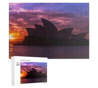 Puzzles 300 PCS pour Adolescents Sydney Opera House at Sunset Puzzle pour Adultes Jeux Amusants Une Œuvre d'art Aidez Votre Cerveau À Faire Travailler 300 PCS