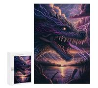 Puzzles 300 PCS pour Adolescents Thunder Dragon's Roar Puzzle pour Adultes Jouets Anti-Stress Modèle À Assembler Cadeau d'anniversaire, Cadeaux, 300 PCS