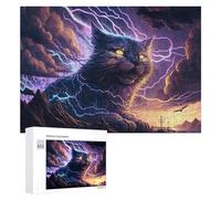 Puzzles 300 PCS pour Adolescents Thundering Cat Storms Puzzles pour Adultes Jouets Anti-Stress Décoration Parfaite Cadeaux Anti-Stress 300 PCS