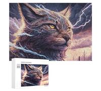 Puzzles 300 PCS pour Adolescents Thundering Lynx Nature's Fury Unleashed Puzzles pour Adultes - Jouets À Faire Soi-même, mais Aussi Un Défi Éducatif Amusant Et Humoristique 300 PCS
