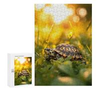 Puzzles 300 PCS pour Adolescents Turtle in Golden Light Puzzles pour Adultes À Monter Soi-même - Jeux Éducatifs Et Amusants en Famille 300 PCS