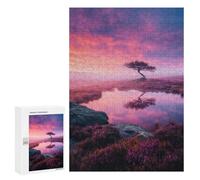 Puzzles 300 PCS pour Adolescents Twilight Serenity Lone Tree Reflection Puzzles pour Adultes Améliore La Mémoire Interaction Parent-Enfant Jouet Jeu Intellectuel 300 PCS