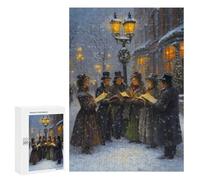 Puzzles 300 PCS pour Adolescents Victorian Christmas Carolers Puzzle pour Adultes : Un Jeu Manuel Amusant Et Humoristique pour Un Anniversaire Ou Noël 300 PCS