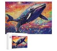 Puzzles 300 PCS pour Adolescents Whale in Colorful Dreamscape Jeux De Puzzle Relaxants Améliorent La Mémoire Offrez-Les en Cadeau À Toute La Famille 300 PCS