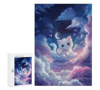 Puzzles 300 PCS pour Adolescents White Kitten Dreamworld Puzzles pour Adultes Décoration Murale Jouet Difficile, Difficile, Stimulant À Compléter 300 PCS