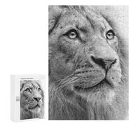 Puzzles 300 PCS pour Adolescents White Lion Face Poster Puzzle pour Adultes Jouets Anti-Stress Modèle À Assembler Cadeau d'anniversaire, Cadeaux, 300 PCS