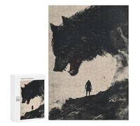 Puzzles 300 PCS pour Adolescents Wolf and Man Puzzles pour Adultes À Monter Soi-même - Jeux Éducatifs Et Amusants en Famille 300 PCS