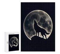 Puzzles 300 PCS pour Adolescents Wolf Howling Under Moon Puzzles pour Adultes Jouets Anti-Stress Décoration Parfaite Cadeaux Anti-Stress 300 PCS