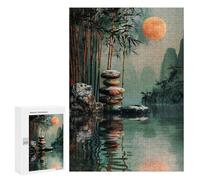 Puzzles 300 PCS pour Adolescents Zen Garden Moon Puzzles pour Adultes Décoration Murale Jouet Difficile, Difficile, Stimulant À Compléter 300 PCS