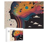 Puzzles 300 PCS pour Adultes Abstract Mind Artistic Representation of Thought Flow Puzzles pour Adultes, Jouet, Décoration Murale, Améliore La Mémoire, Cadeau d'anniversaire, Cadeaux, 300 PCS