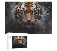 Puzzles 300 PCS pour Adultes Abstract Tiger Portrait Artwork Puzzle, Jouet, Décoration Murale, mais Amusant Et Humoristique, Cadeau d'anniversaire Unique 300 PCS