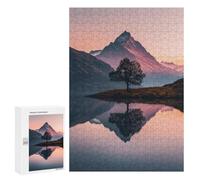 Puzzles 300 PCS pour Adultes Alpine Glow Reflection Puzzle pour Adultes - Jouets Anti-Stress - Améliore La Mémoire pour Les Joueurs 300 PCS