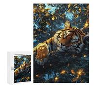Puzzles 300 PCS pour Adultes Amazon Rainforest Tiger Resting Puzzles pour Adolescents Activités Familiales Défi Éducatif Jeu Stimulant Et Divertissement en Famille 300 PCS