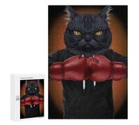 Puzzles 300 PCS pour Adultes Boxer Black Cat Adolescents Puzzles Jeu Manuel Découpe De Précision Aide À Stimuler Le Cerveau 300 PCS
