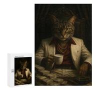 Puzzles 300 PCS pour Adultes Cat Boss with Money and Cigar Adolescents Puzzles Jeu Manuel Découpe De Précision Aide À Stimuler Le Cerveau 300 PCS