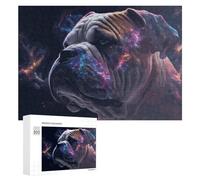 Puzzles 300 PCS pour Adultes Cosmic Canine A Bulldog's Journey Through Celestial Visions Puzzle, Jouet, Décoration Murale, mais Amusant Et Humoristique, Cadeau d'anniversaire Unique 300 PCS