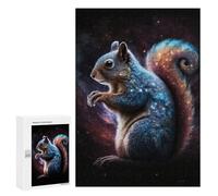 Puzzles 300 PCS pour Adultes Cosmic Squirrel Art Print-8 Puzzles pour Adolescents Activités Familiales Défi Éducatif Jeu Stimulant Et Divertissement en Famille 300 PCS