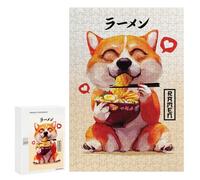 Puzzles 300 PCS pour Adultes Cute Corgi Ramen Adolescents Puzzles Jeu Manuel Découpe De Précision Aide À Stimuler Le Cerveau 300 PCS