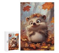 Puzzles 300 PCS pour Adultes Cute Hedgehog in Autumn Adolescents Puzzles Jeu Manuel Découpe De Précision Aide À Stimuler Le Cerveau 300 PCS