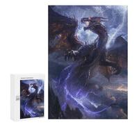 Puzzles 300 PCS pour Adultes Dragon Battle Epic Fantasy Artwork Puzzles pour Adolescents Activités Familiales Défi Éducatif Jeu Stimulant Et Divertissement en Famille 300 PCS