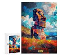 Puzzles 300 PCS pour Adultes Easter Island Art Jeu De Puzzle Casse-tête Cadeaux pour Femmes Activités Amusantes À La Maison 300 PCS