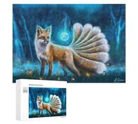 Puzzles 300 PCS pour Adultes Enchanted Fox in Mystical Forest Puzzles pour Adultes, Jouet, Décoration Murale, Améliore La Mémoire, Cadeau d'anniversaire, Cadeaux, 300 PCS