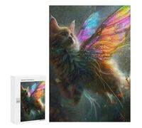 Puzzles 300 PCS pour Adultes Flying Cat with Wings Adolescents Puzzles Jeu Manuel Découpe De Précision Aide À Stimuler Le Cerveau 300 PCS