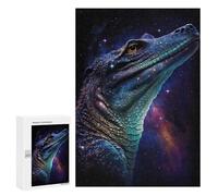 Puzzles 300 PCS pour Adultes Galactic Crocodile Art Print-2 Puzzles pour Adolescents Activités Familiales Défi Éducatif Jeu Stimulant Et Divertissement en Famille 300 PCS