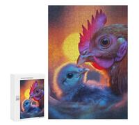Puzzles 300 PCS pour Adultes Hen and Chicklet Jeu De Puzzle Casse-tête Cadeaux pour Femmes Activités Amusantes À La Maison 300 PCS