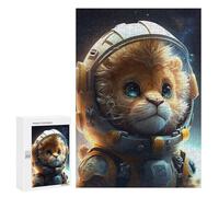 Puzzles 300 PCS pour Adultes Lion in Space Suit Adolescents Puzzles Jeu Manuel Découpe De Précision Aide À Stimuler Le Cerveau 300 PCS