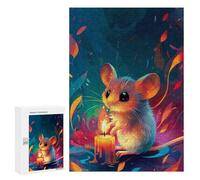 Puzzles 300 PCS pour Adultes Magical Mouse with Candle Puzzles pour Adolescents Activités Familiales Défi Éducatif Jeu Stimulant Et Divertissement en Famille 300 PCS