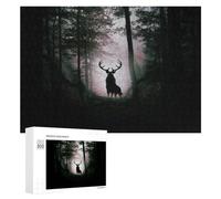 Puzzles 300 PCS pour Adultes Mystical Forest Deer Silhouette Puzzle, Jouet, Décoration Murale, mais Amusant Et Humoristique, Cadeau d'anniversaire Unique 300 PCS