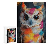 Puzzles 300 PCS pour Adultes Owl with Colorful Strokes Adolescents Puzzles Jeu Manuel Découpe De Précision Aide À Stimuler Le Cerveau 300 PCS