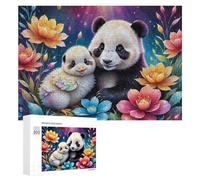 Puzzles 300 PCS pour Adultes Panda Chick in Flowers Puzzle, Jouet, Décoration Murale, mais Amusant Et Humoristique, Cadeau d'anniversaire Unique 300 PCS
