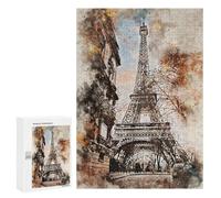 Puzzles 300 PCS pour Adultes Parisian Eiffel Tower Watercolor Puzzle, Jouet, Décoration Murale, mais Amusant Et Humoristique, Cadeau d'anniversaire Unique 300 PCS