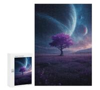 Puzzles 300 PCS pour Adultes Purple Tree in Space Field Puzzles pour Adolescents Activités Familiales Défi Éducatif Jeu Stimulant Et Divertissement en Famille 300 PCS