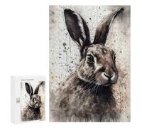 Puzzles 300 PCS pour Adultes Rabbit Beauty Black Ink Adolescents Puzzles Jeu Manuel Découpe De Précision Aide À Stimuler Le Cerveau 300 PCS