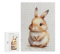 Puzzles 300 PCS pour Adultes Rabbit Bunny Watercolor Jeu De Puzzle Casse-tête Cadeaux pour Femmes Activités Amusantes À La Maison 300 PCS