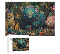 Puzzles 300 PCS pour Adultes Rainforest Animals in Colorful Artwork Puzzle, Jouet, Décoration Murale, mais Amusant Et Humoristique, Cadeau d'anniversaire Unique 300 PCS