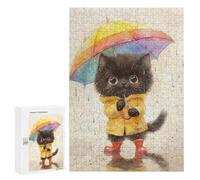 Puzzles 300 PCS pour Adultes Rainy Day Kitten-4 Puzzles pour Adolescents Activités Familiales Défi Éducatif Jeu Stimulant Et Divertissement en Famille 300 PCS