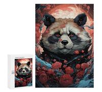 Puzzles 300 PCS pour Adultes Red Rose Panda Moon Puzzle, Jouet, Décoration Murale, mais Amusant Et Humoristique, Cadeau d'anniversaire Unique 300 PCS