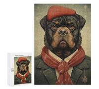 Puzzles 300 PCS pour Adultes Rottweiler Portrait Art Adolescents Puzzles Jeu Manuel Découpe De Précision Aide À Stimuler Le Cerveau 300 PCS