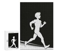 Puzzles 300 PCS pour Adultes Running Man Silhouette Puzzles pour Adultes Jeux De Famille Difficile Difficile pour Anniversaire, Noël 300 PCS