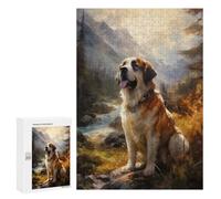 Puzzles 300 PCS pour Adultes St Bernard Dog Puzzles pour Adultes Jeux De Famille Difficile Difficile pour Anniversaire, Noël 300 PCS