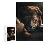 Puzzles 300 PCS pour Adultes The Sleeping Fox and Lion Adolescents Puzzles Jeu Manuel Découpe De Précision Aide À Stimuler Le Cerveau 300 PCS